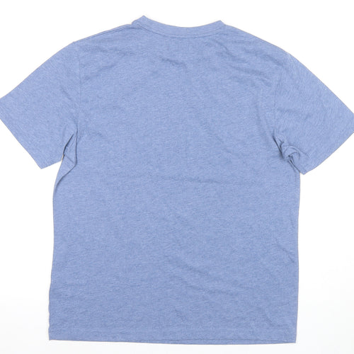 Moss Men's Blue Regular Fit Crew Neck T-Shirt M