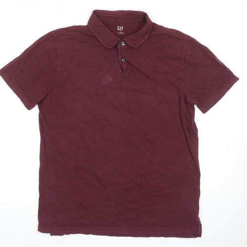 GAP Men's Red Polo Shirt M, Short Sleeves, Cotton