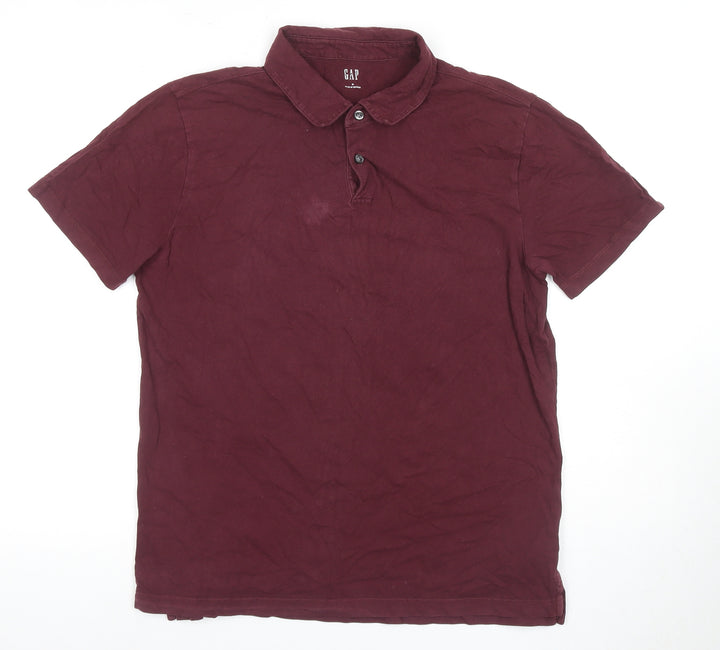 GAP Men's Red Polo Shirt M, Short Sleeves, Cotton