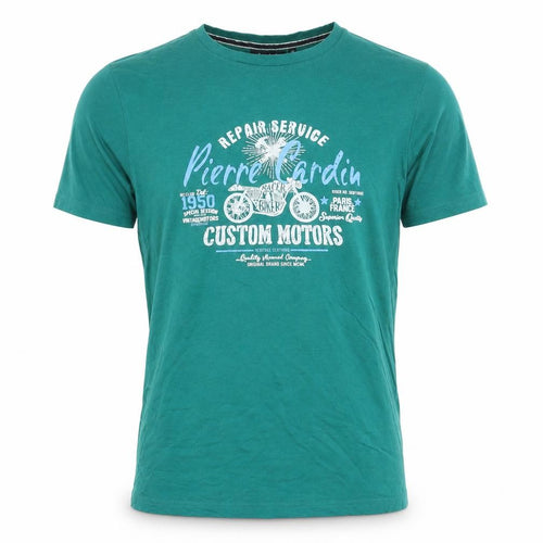 Pierre Cardin Men's Green Biker Graphic T-Shirt M
