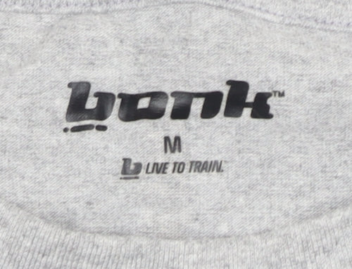 Bonk Men's Grey Medium Crew Neck T-Shirt