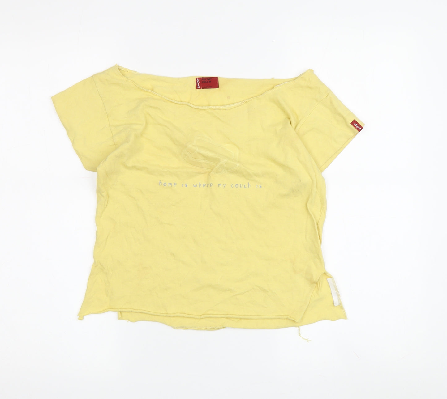 Levi's Girls Yellow Cotton T-Shirt, M, Casual Spring Top