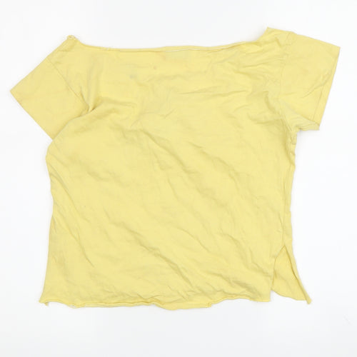 Levi's Girls Yellow Cotton T-Shirt, M, Casual Spring Top