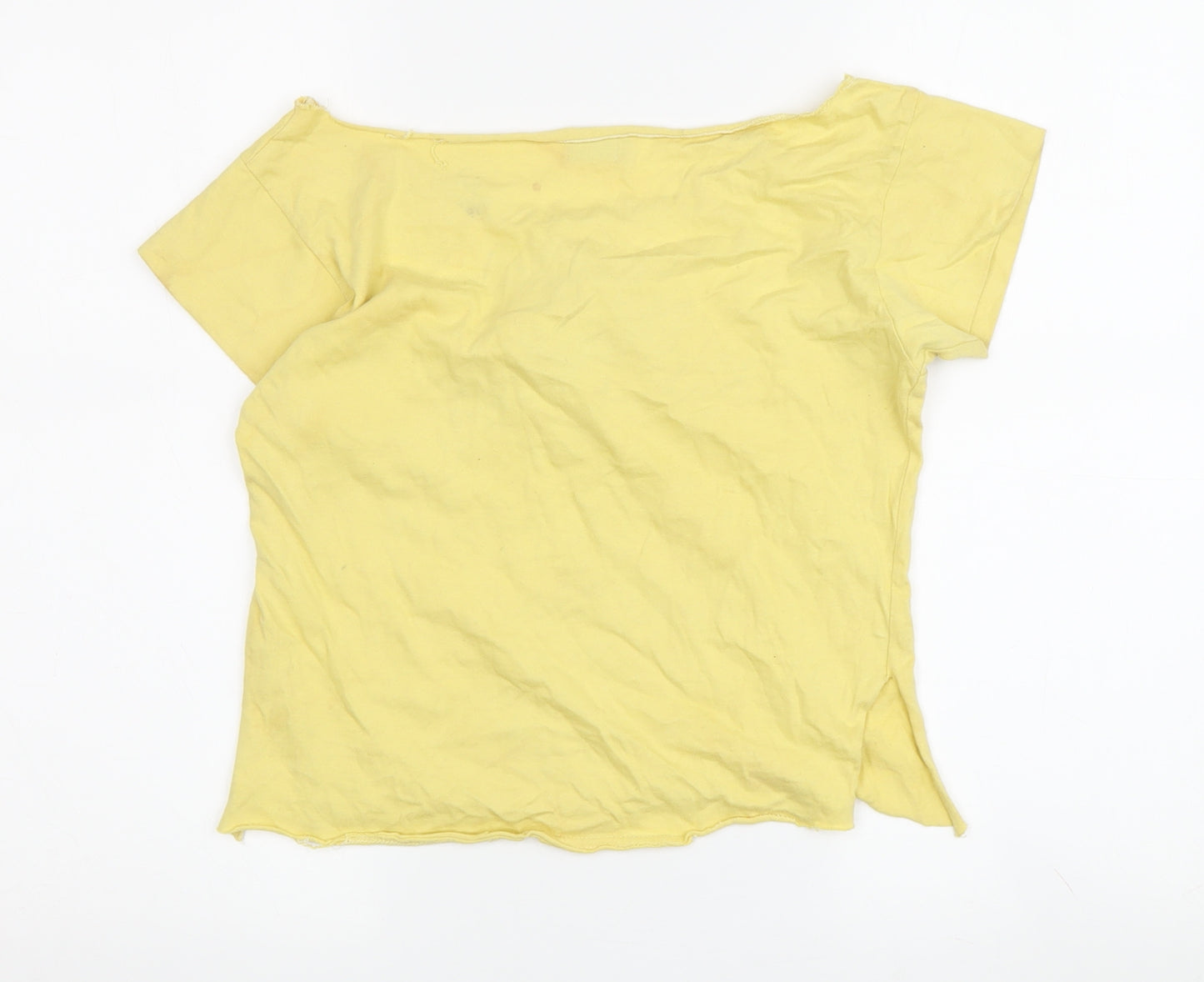 Levi's Girls Yellow Cotton T-Shirt, M, Casual Spring Top
