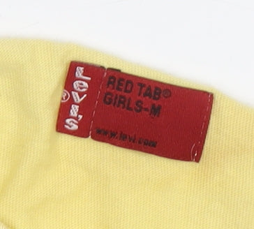 Levi's Girls Yellow Cotton T-Shirt, M, Casual Spring Top