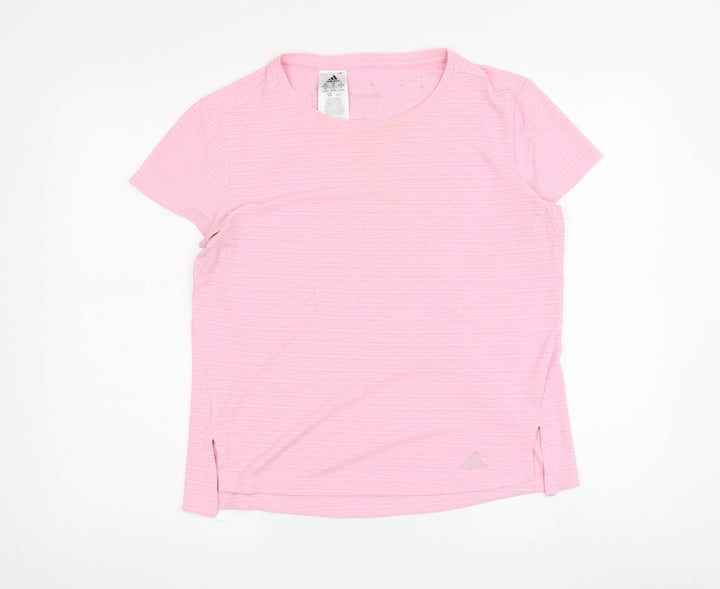 Adidas Women's Pink T-Shirt Size 12 Crew Neck