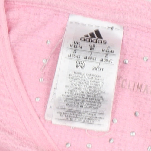 Adidas Women's Pink T-Shirt Size 12 Crew Neck