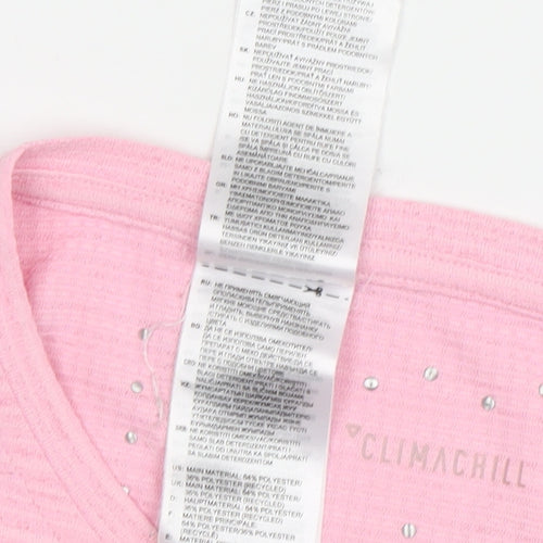 Adidas Women's Pink T-Shirt Size 12 Crew Neck