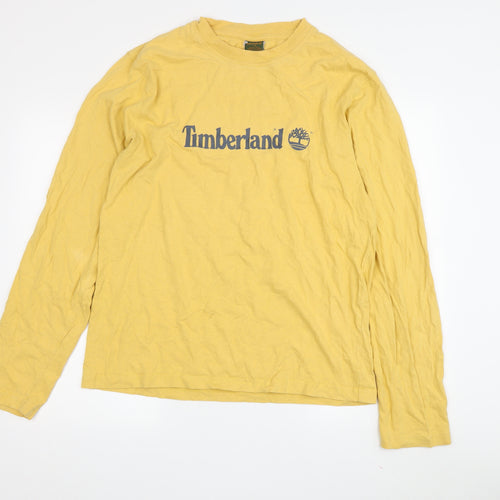 Timberland Men's Yellow Long Sleeve T-Shirt, Size L