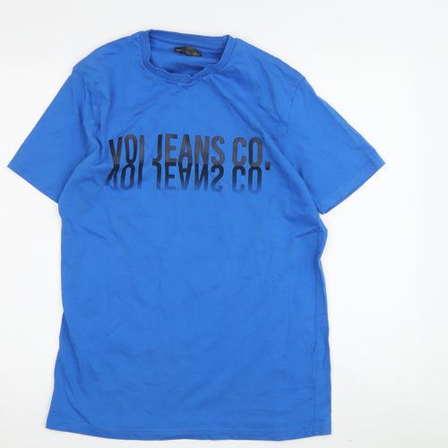 Voi Jeans Co. Men's Blue Medium T-Shirt - Logo Accent