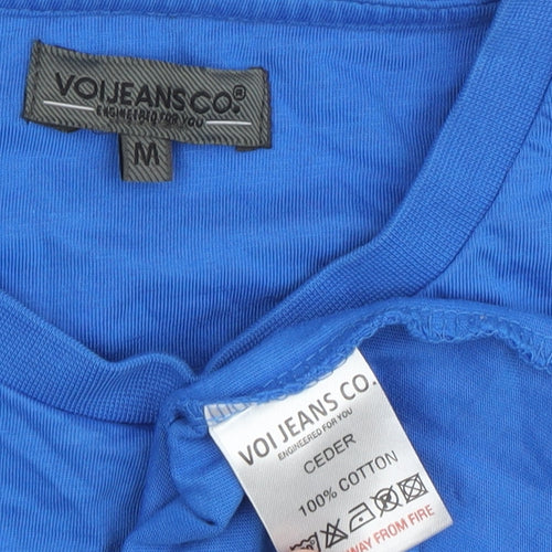 Voi Jeans Co. Men's Blue Medium T-Shirt - Logo Accent