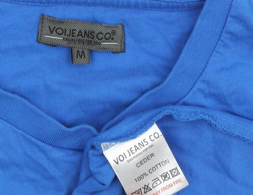 Voi Jeans Co. Men's Blue Medium T-Shirt - Logo Accent