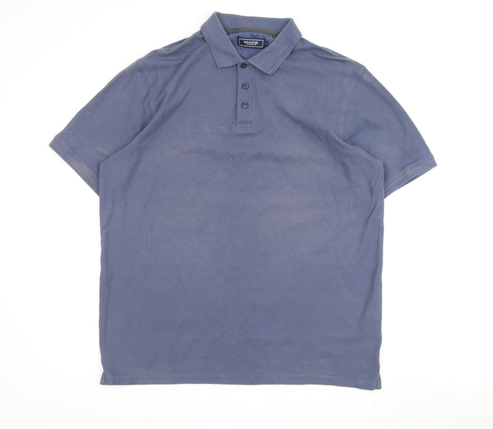 Maine New England Men's Blue Polo Shirt Large Casual