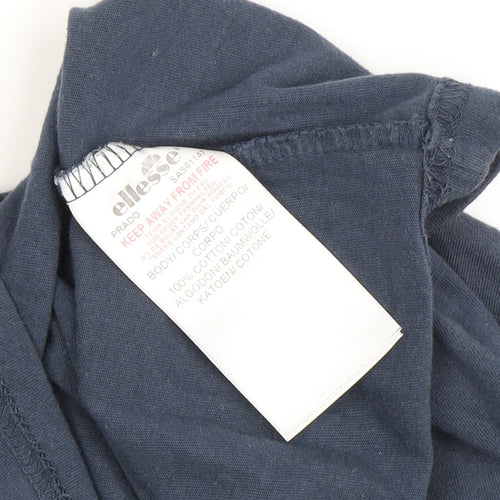 Ellesse Men's Blue T-Shirt, Size S, Crew Neck, Short Sleeve