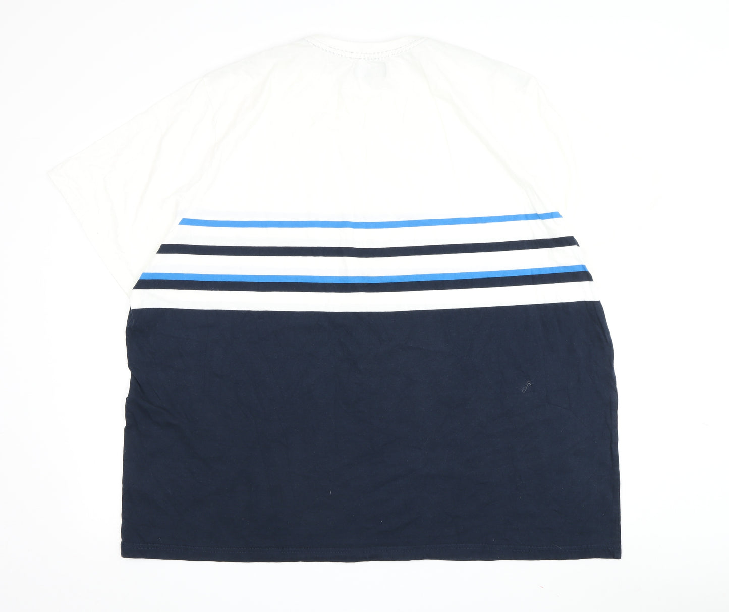 Maine Men's 3XL White Blue Striped T-Shirt