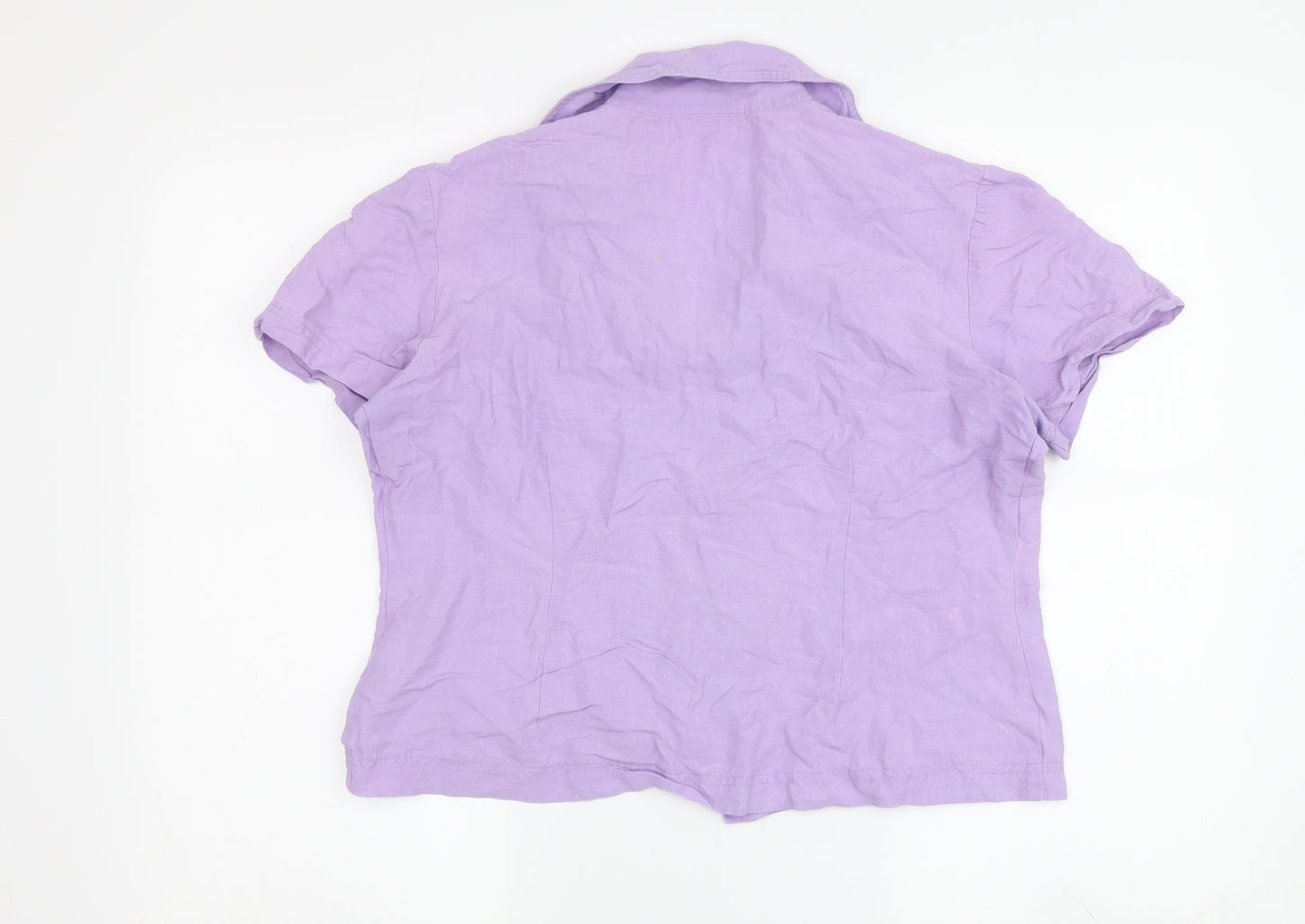 Wallis Women's Purple Button-Up Shirt Size 14 Petite