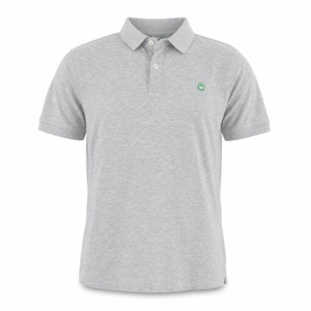 Benetton Boys Grey Polo Shirt 2XL Short Sleeve Logo Accent