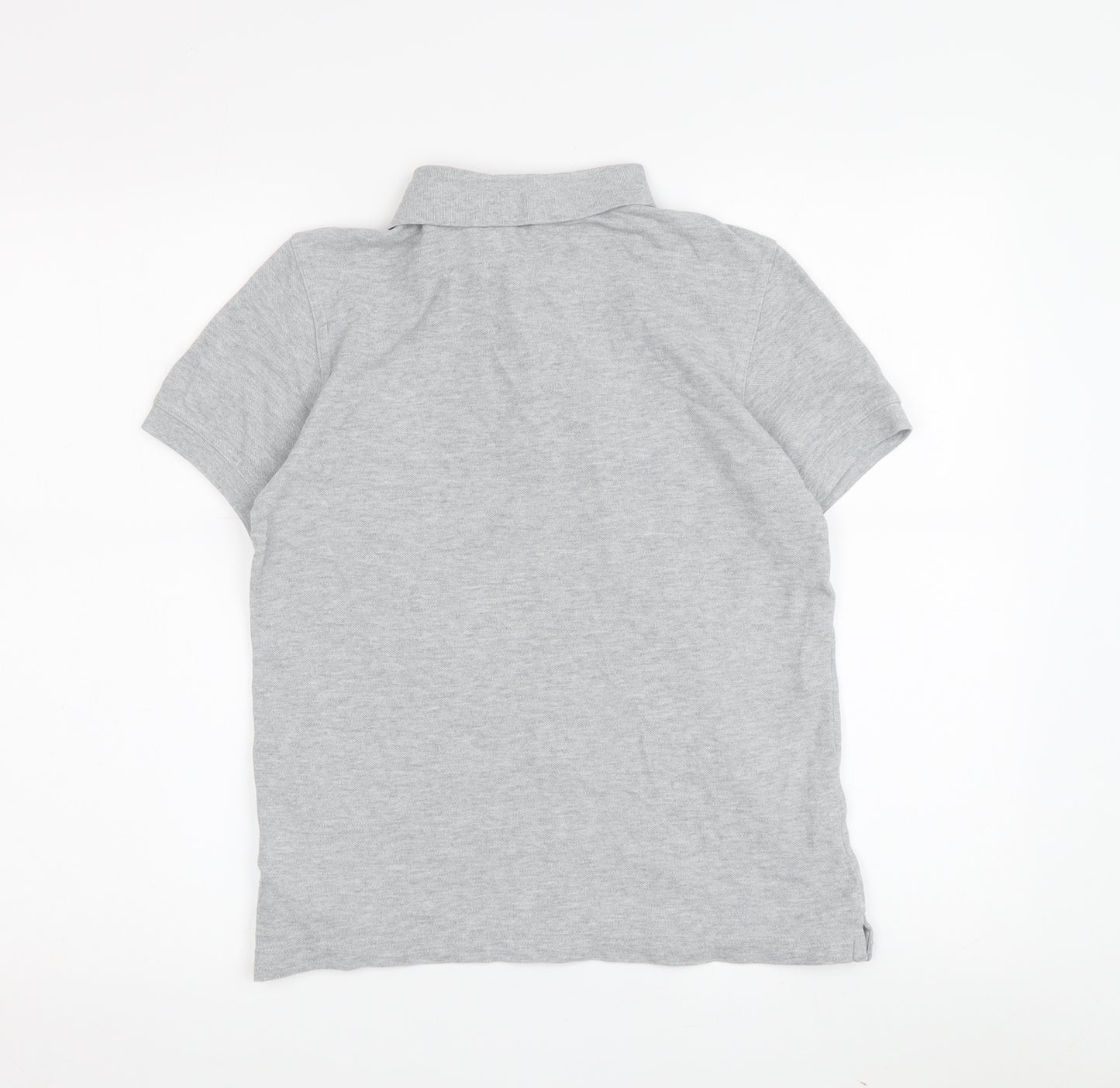 Benetton Boys Grey Polo Shirt 2XL Short Sleeve Logo Accent