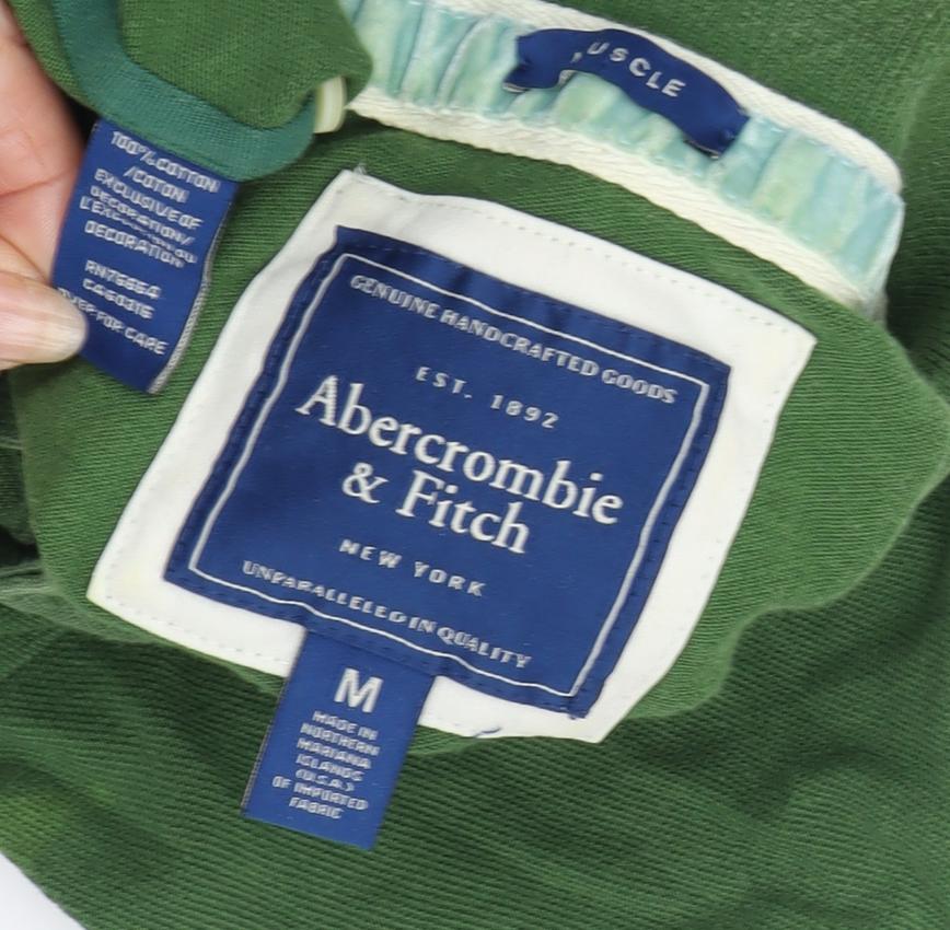 Abercrombie & Fitch Men's Green Polo M Athletic Fit