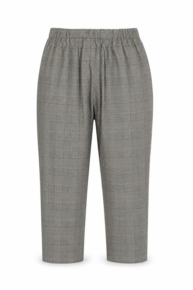 Front view of Kardem Women's Cropped Multicolour Trousers - M