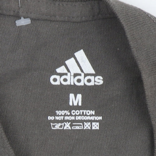 Adidas Men's Grey Graphic Print T-Shirt M