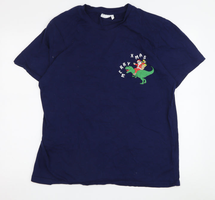 ASOS DESIGN Men's Blue Christmas T-Shirt XL