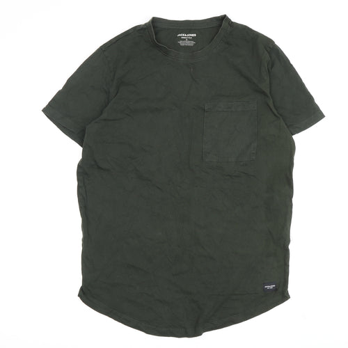 Jack & Jones Men's Green Crew Neck T-Shirt, Size S
