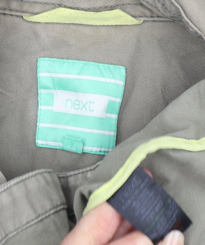 Next Women's Green Military Jacket Size M Cotton