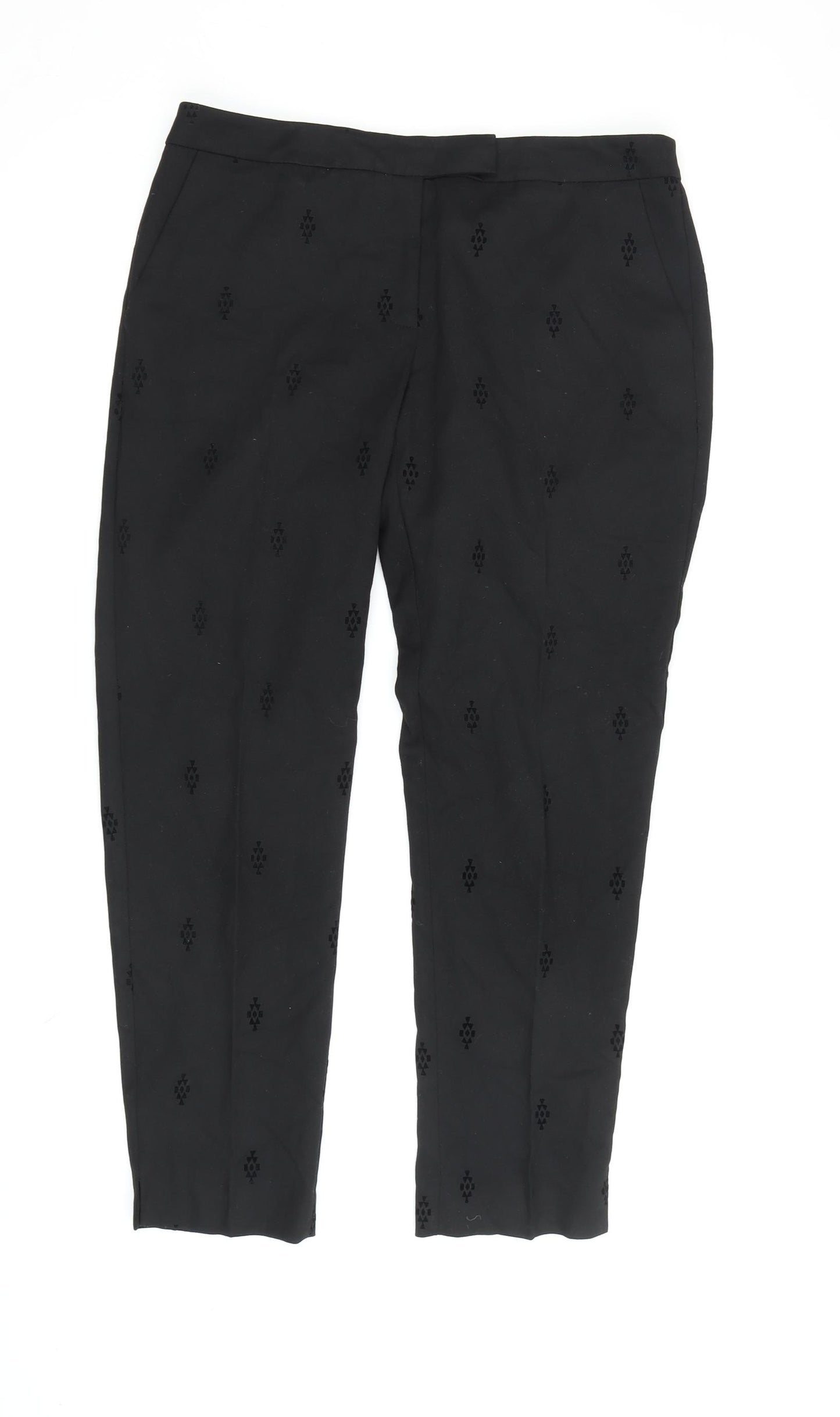 Warehouse Women’s Black Cropped Trousers Size 12
