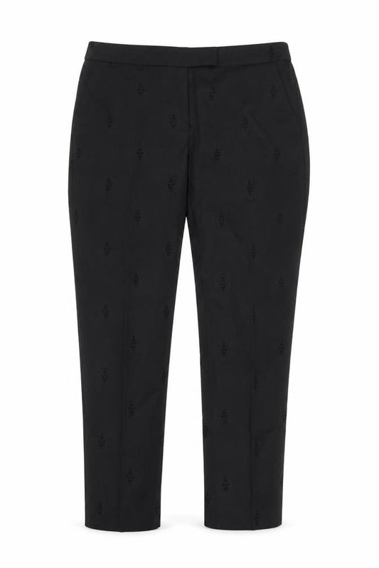 Front view of Warehouse Women’s Black Cropped Trousers, size UK 12