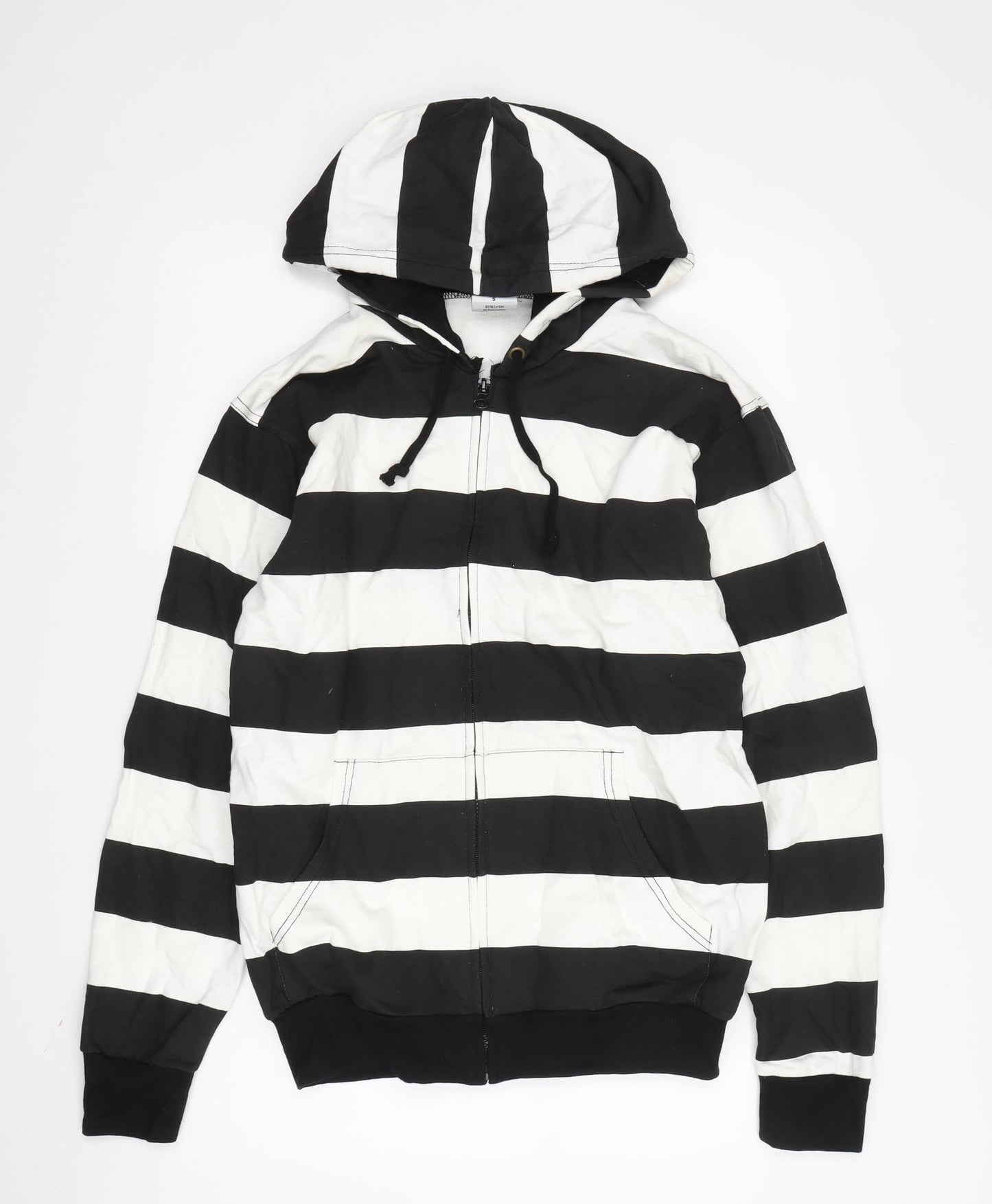 Stars & Stripes Men's Black White Striped Hoodie - S