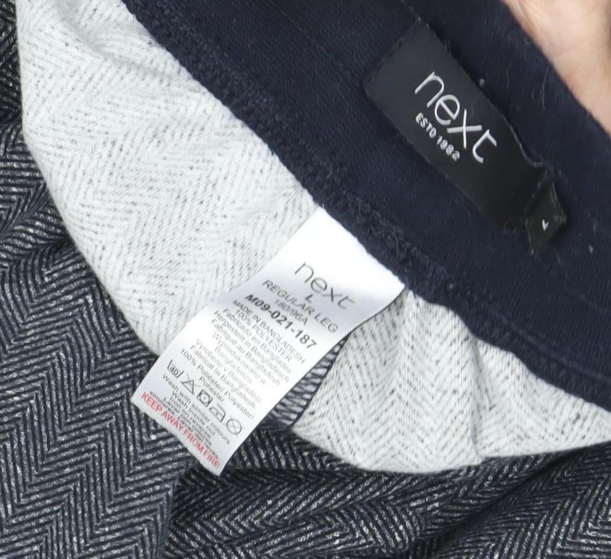 Next Men's Grey Herringbone Lounge Pants Size L