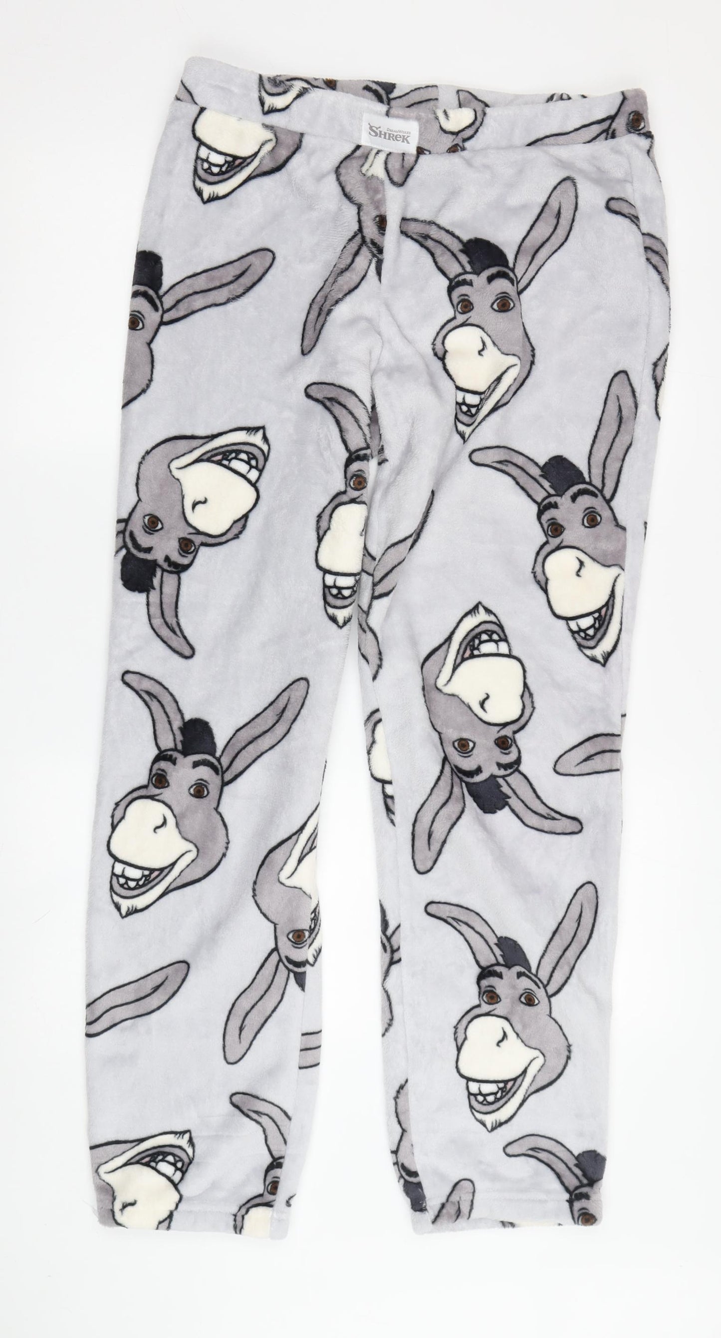 Primark Unisex Grey Shrek Pyjama Pants, Size S, Fleece