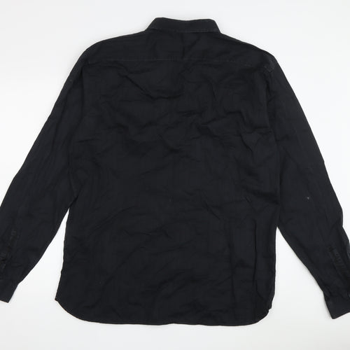 Ted Baker Men's Black Long Sleeve Button-Up Shirt