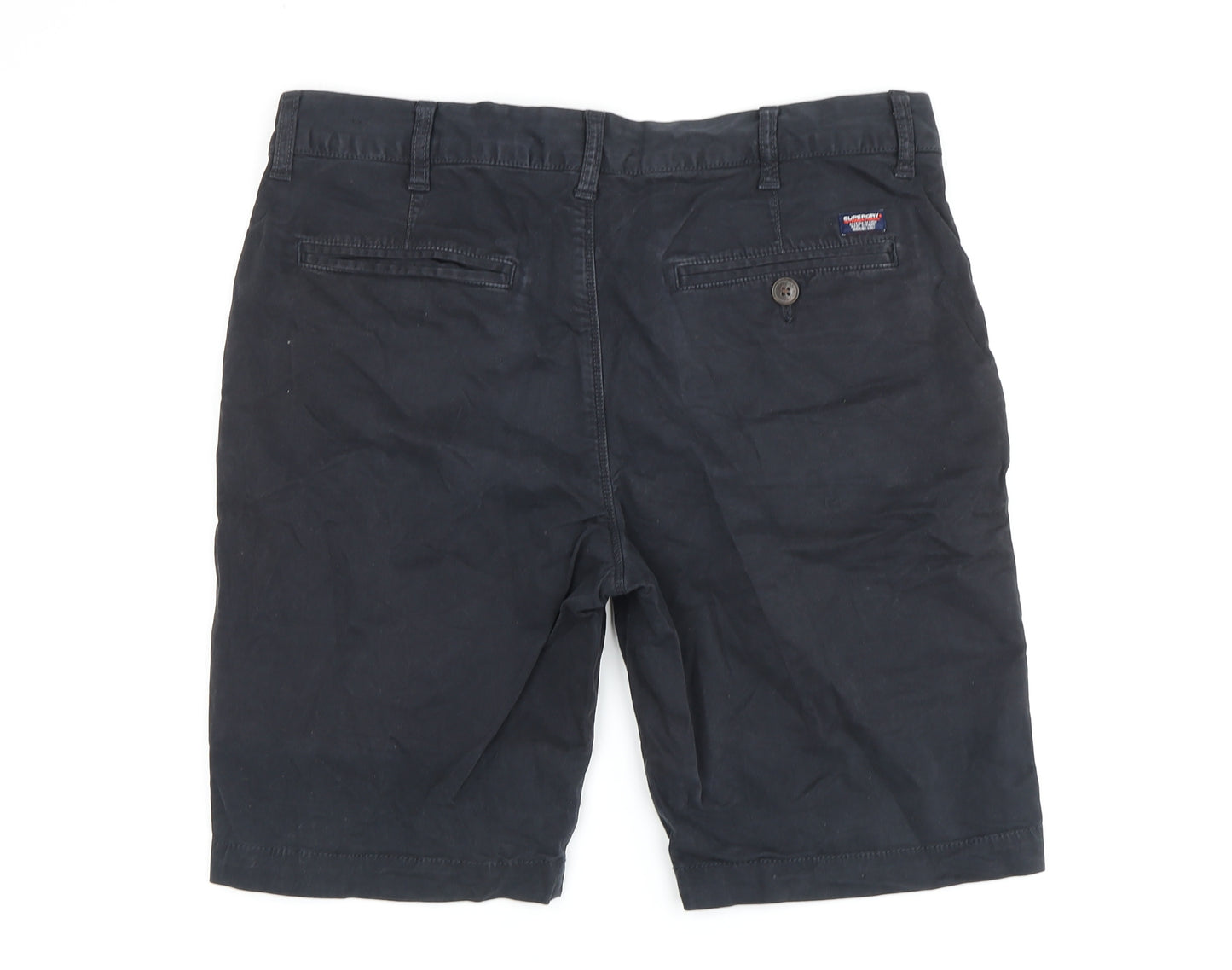 Superdry Men's Black Chino Shorts, Size 32, Casual Wear