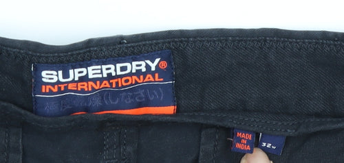 Superdry Men's Black Chino Shorts, Size 32, Casual Wear
