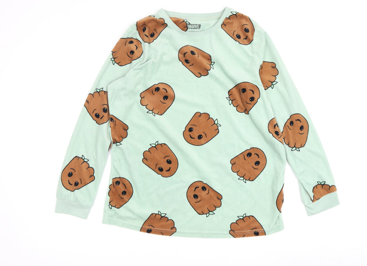 Marvel Women's Green Pyjama Top, Size 10-12, Groot Print
