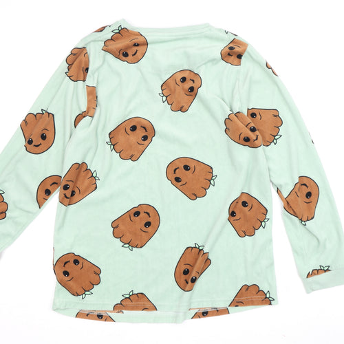 Marvel Women's Green Pyjama Top, Size 10-12, Groot Print