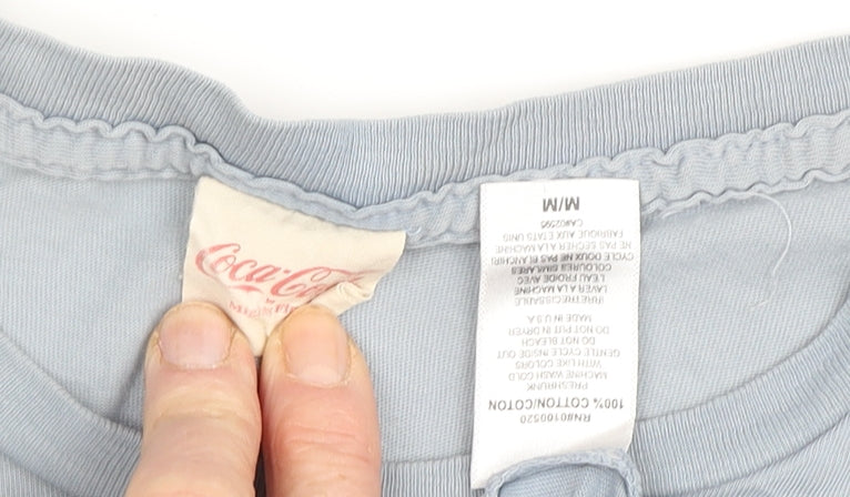 Coca-Cola Men's Blue Graphic Print T-Shirt M