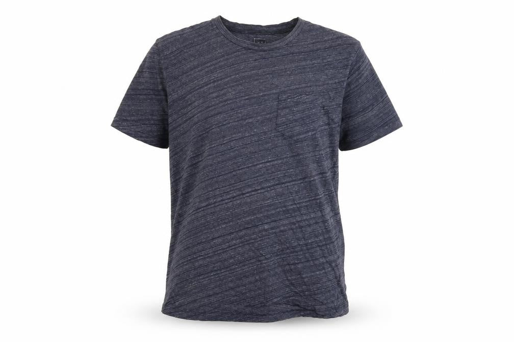 Front view of Gap Men's Large Blue Striped Crew Neck T-Shirt