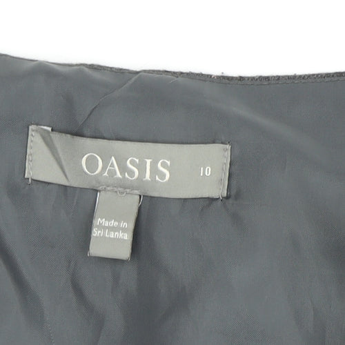 Oasis Women's Grey Check Pinafore Dress Size 10