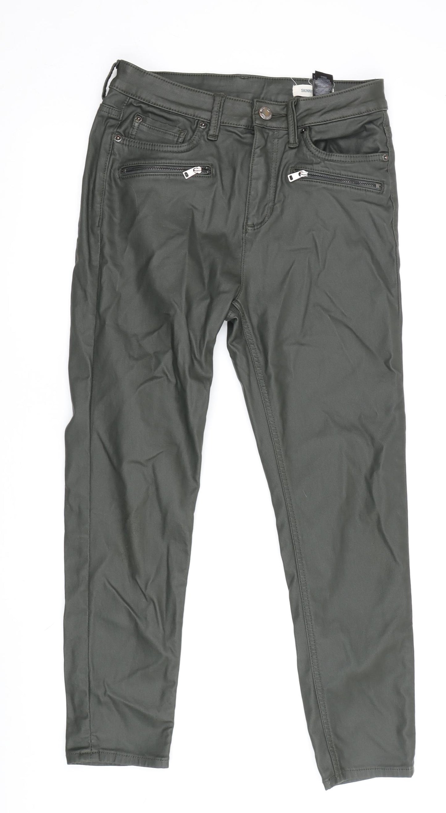 Marks & Spencer Women's Green Skinny Trousers - Size 12