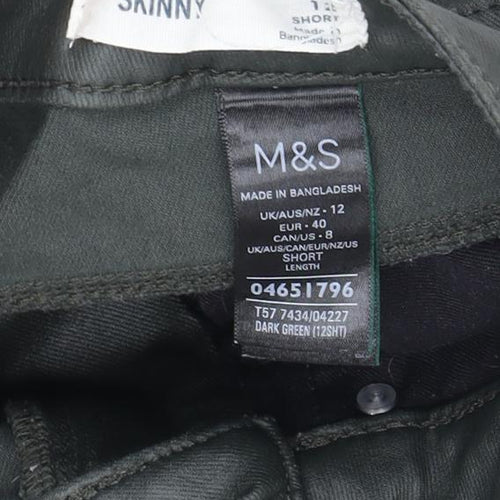 Marks & Spencer Women's Green Skinny Trousers - Size 12
