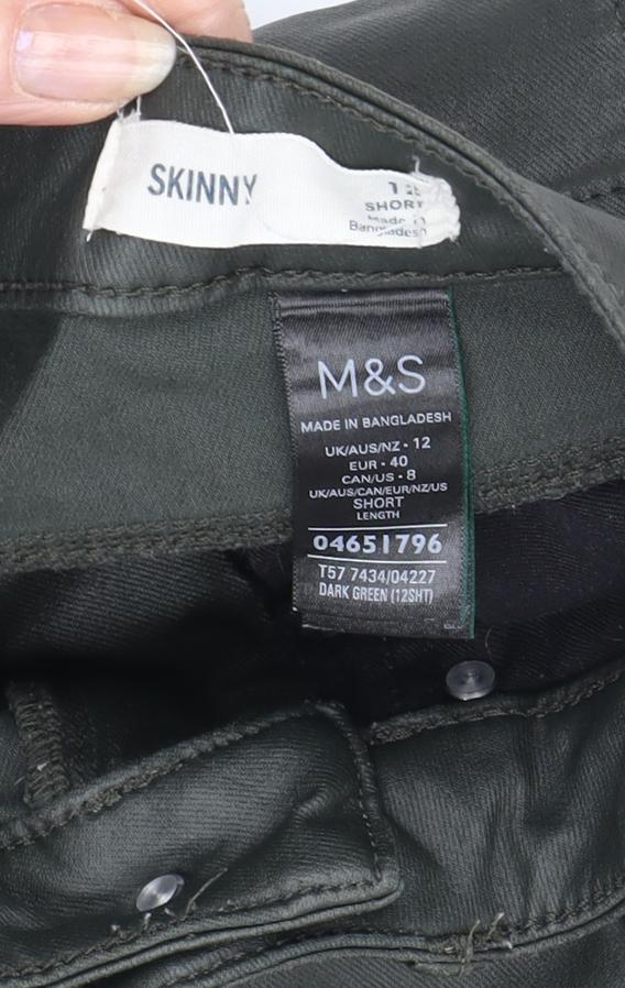 Marks & Spencer Women's Green Skinny Trousers - Size 12