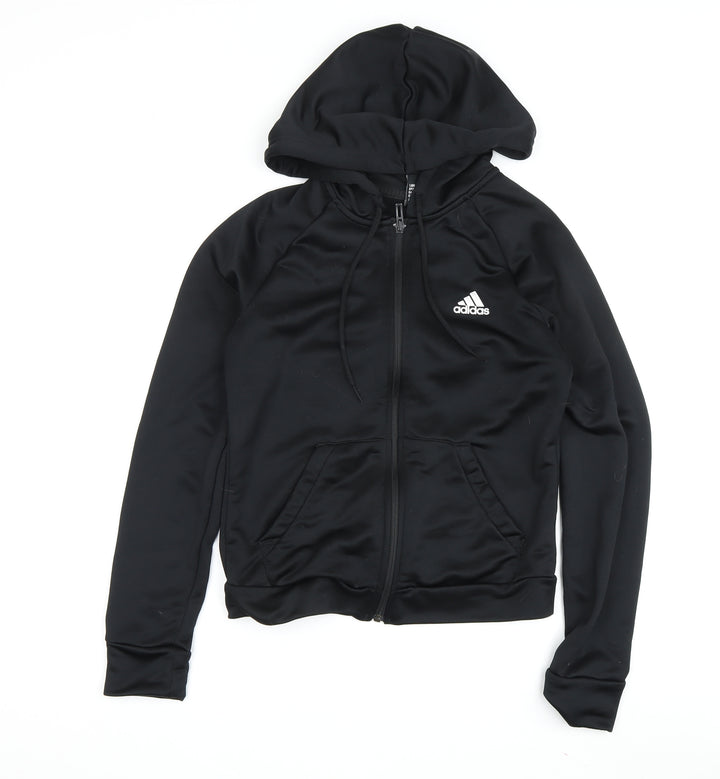 Adidas Boys Black Full Zip Hoodie Size S