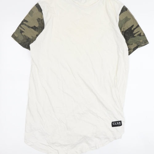 Closure London Men's Beige Camouflage Sleeve T-Shirt M
