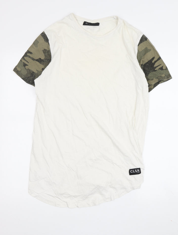 Closure London Men's Beige Camouflage Sleeve T-Shirt M