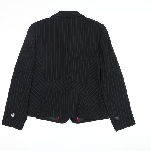 Planet Women's Black Stripe Blazer Size 12 Business Jacket
