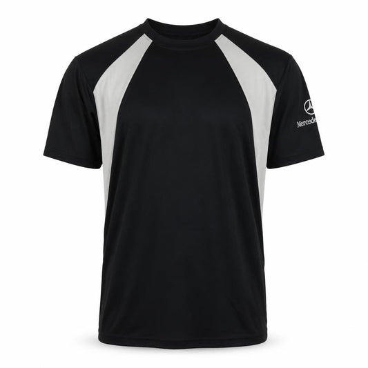 Front view of D.A.D Sportswear Men's Medium Black T-Shirt