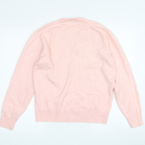 Lacoste Women's Pink V-Neck Pullover Jumper Size 6